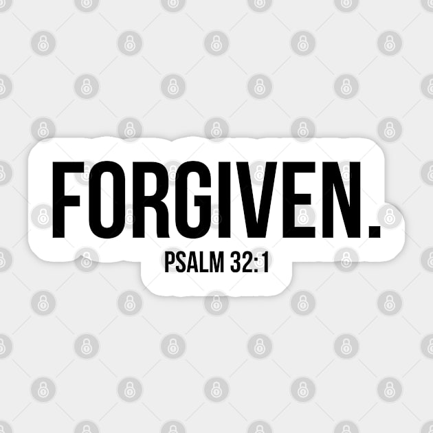 Forgiven. Psalm 32:1 Sticker by ChristianLifeApparel